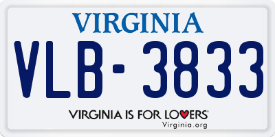 VA license plate VLB3833