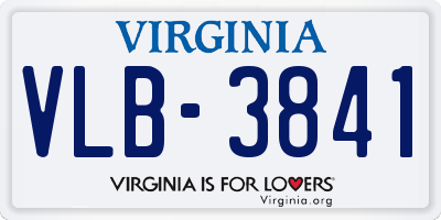 VA license plate VLB3841