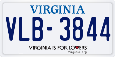 VA license plate VLB3844