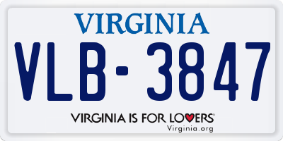 VA license plate VLB3847