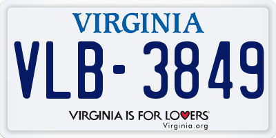VA license plate VLB3849