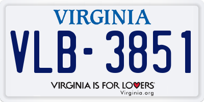 VA license plate VLB3851