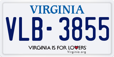VA license plate VLB3855
