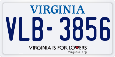 VA license plate VLB3856