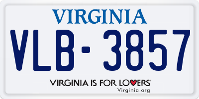 VA license plate VLB3857