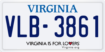 VA license plate VLB3861