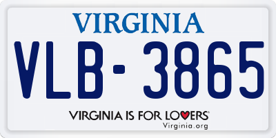 VA license plate VLB3865