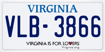 VA license plate VLB3866
