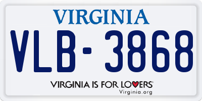 VA license plate VLB3868