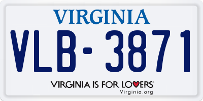 VA license plate VLB3871