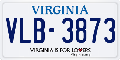 VA license plate VLB3873