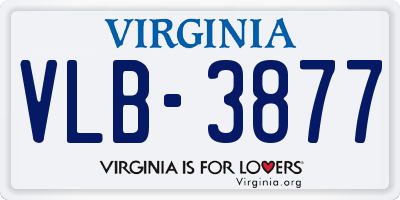 VA license plate VLB3877
