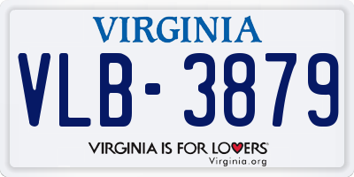 VA license plate VLB3879