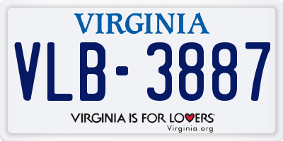 VA license plate VLB3887