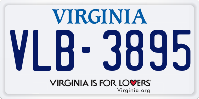 VA license plate VLB3895
