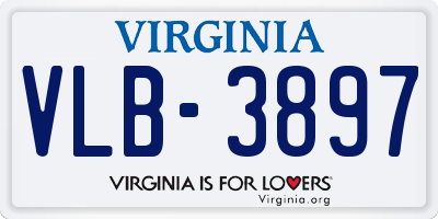 VA license plate VLB3897