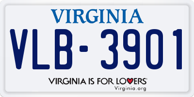 VA license plate VLB3901