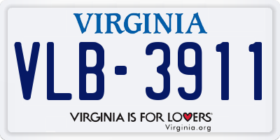 VA license plate VLB3911