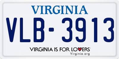 VA license plate VLB3913