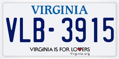 VA license plate VLB3915