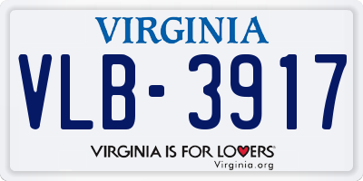 VA license plate VLB3917