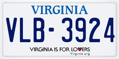 VA license plate VLB3924