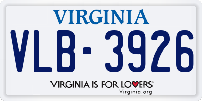 VA license plate VLB3926