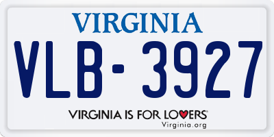 VA license plate VLB3927