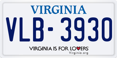 VA license plate VLB3930