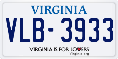 VA license plate VLB3933