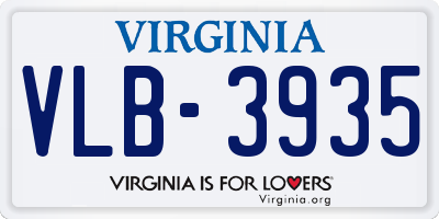 VA license plate VLB3935