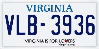 VA license plate VLB3936