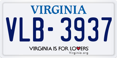 VA license plate VLB3937
