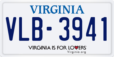 VA license plate VLB3941