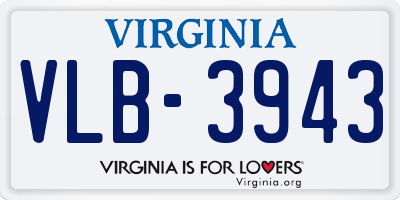 VA license plate VLB3943