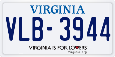 VA license plate VLB3944