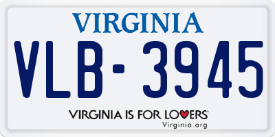 VA license plate VLB3945