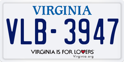 VA license plate VLB3947