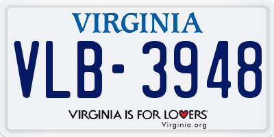 VA license plate VLB3948