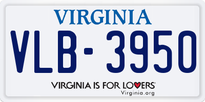 VA license plate VLB3950
