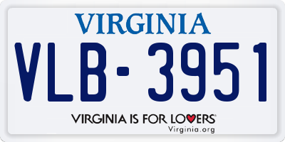 VA license plate VLB3951