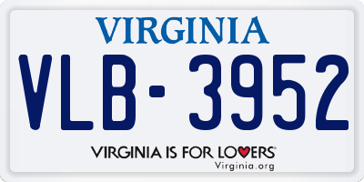 VA license plate VLB3952