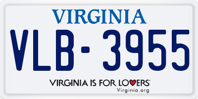 VA license plate VLB3955