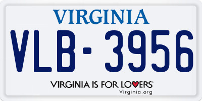 VA license plate VLB3956