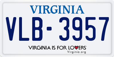 VA license plate VLB3957