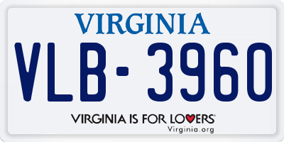 VA license plate VLB3960