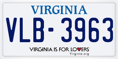 VA license plate VLB3963