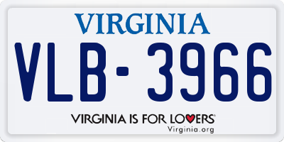 VA license plate VLB3966