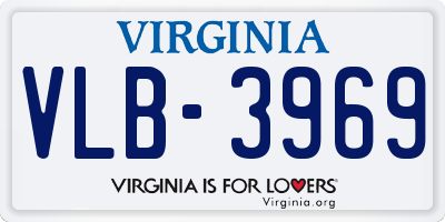 VA license plate VLB3969