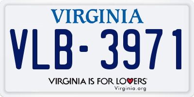 VA license plate VLB3971
